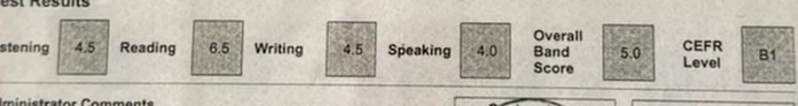 Fragmento anónimo de IELTS Academic con resultado Band 5.0
