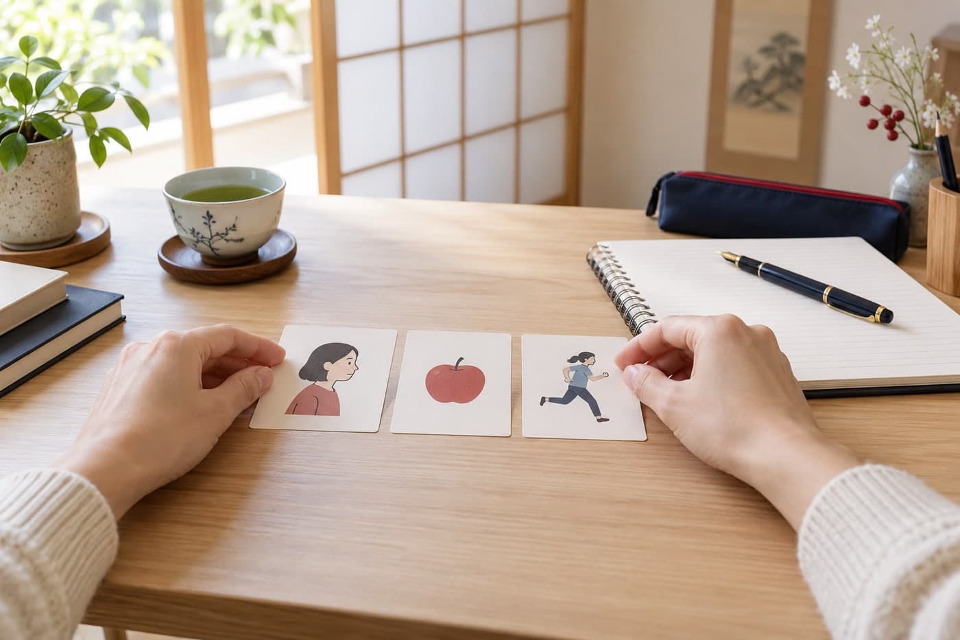 Tarjetas que unen elementos y expresan también