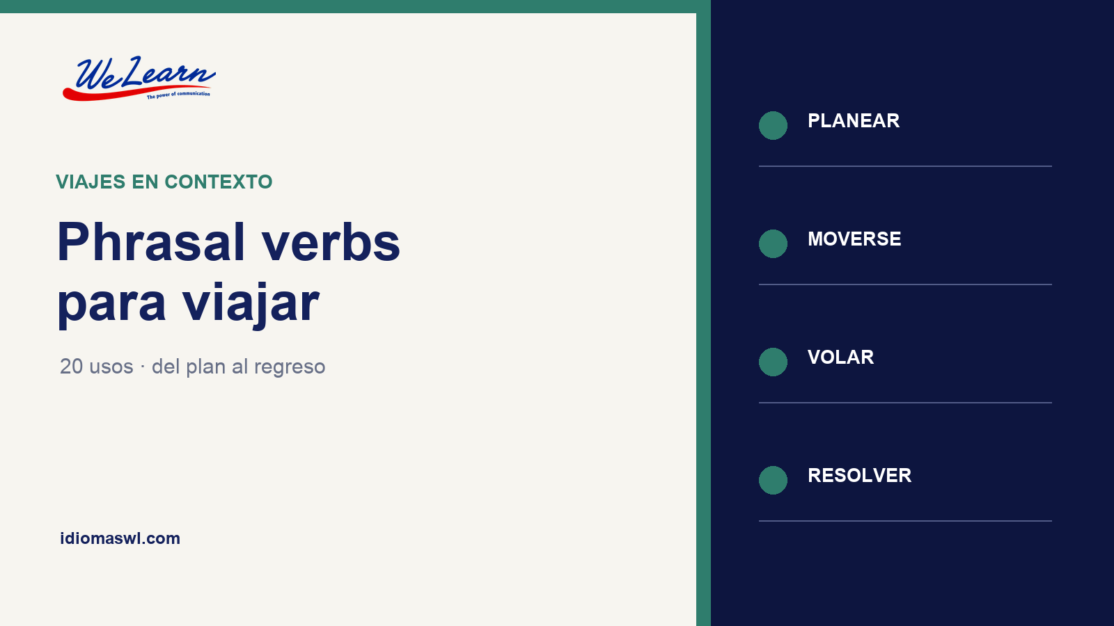 Phrasal verbs para viajes y aeropuerto